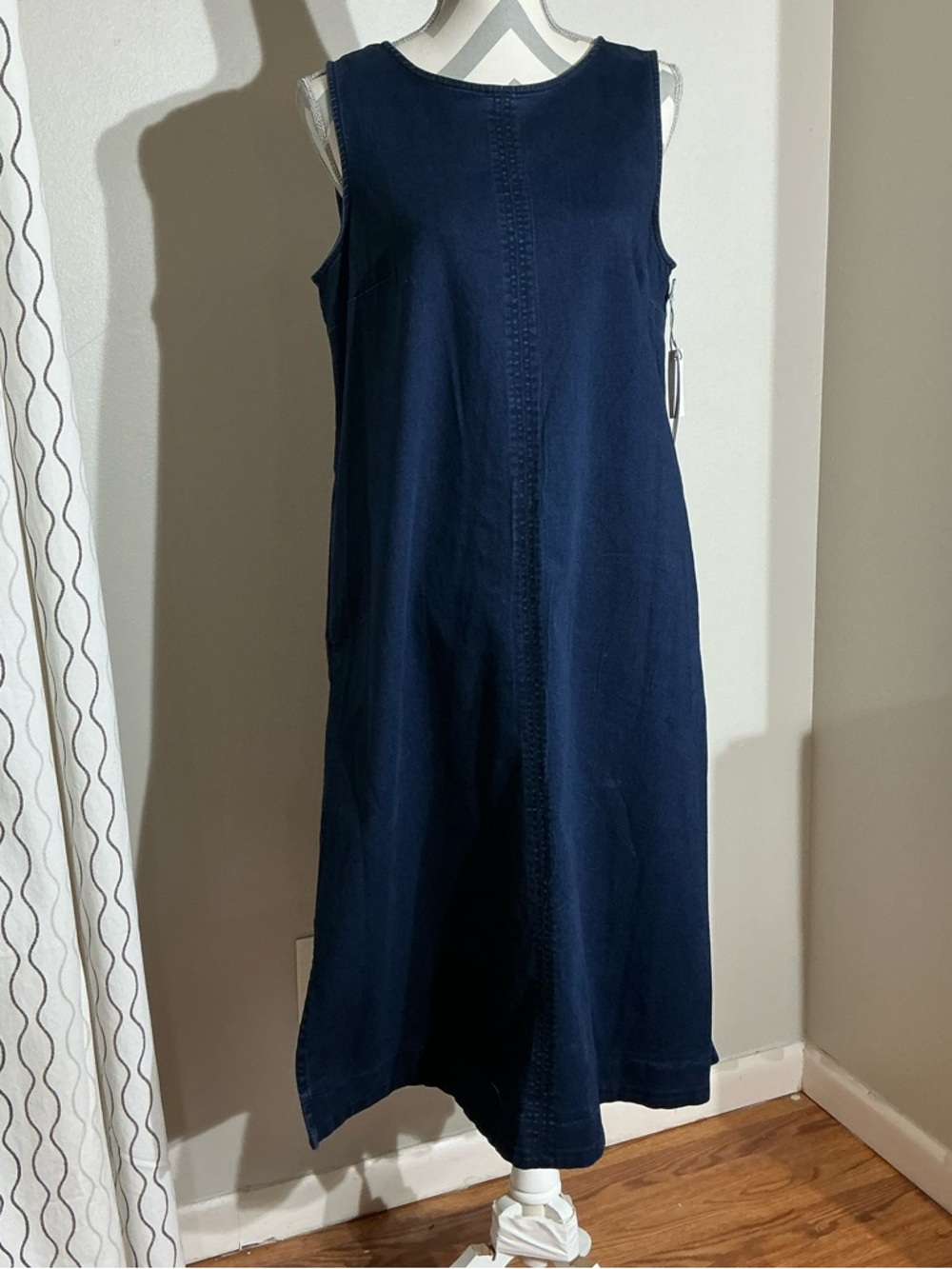 Liz Claiborne Medium Dark Wash Sleeveless Asymmetrical A-Line Dress